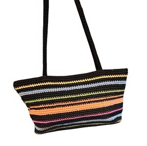 Sak Shoulder Multicolor Striped Crocheted  Handbag